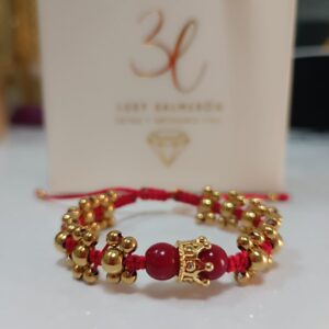 Pulsera tejidas con balines laminados en oro 18k