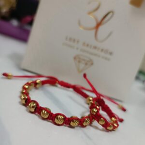 Pulsera unisex con balines  laminado en oro 18k