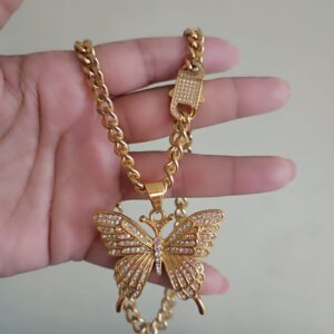 Cadena tejido cubano laminada en oro 18k