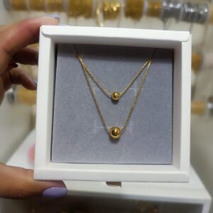 Set de Cadenas Dobles Laminadas en oro 18k