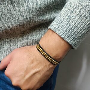 PULSERA CON BALINES LAMINADOS EN ORO 18K