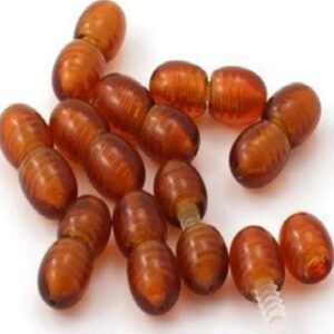 Broche ámbar color coñac