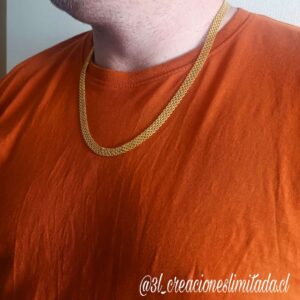 Cadena Tejido Chino Laminada en  Oro 24k