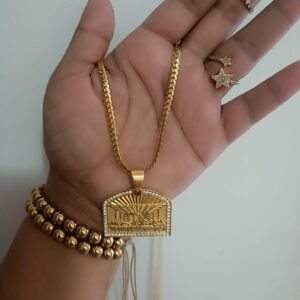 Cadena Tejido Piel de Serpiente Laminado en Oro 18k