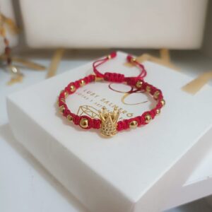 PULSERA CON BALINES LAMINADOS EN ORO 18K